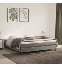 Lit à sommier tapissier et matelas Gris clair 160x200cm Velours