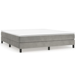Lit à sommier tapissier et matelas Gris clair 160x200cm Velours