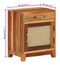 Table de chevet 40x30x50 cm Bois de récupération massif