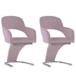 Chaises à manger lot de 2 Rose Velours