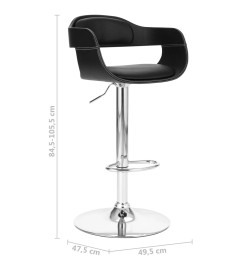 Tabouret de bar Noir Similicuir