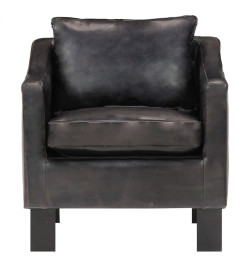 Fauteuil Noir Cuir véritable