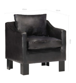 Fauteuil Noir Cuir véritable