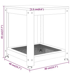 Table d'appoint Marron foncé et noir 40x40x45 cm MDF et fer