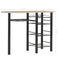 Ensemble de bar avec étagères 3 pcs Bois et acier