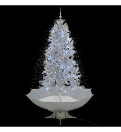 Arbre de Noël neigeux avec base de parapluie Blanc 190 cm