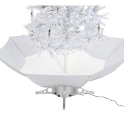 Arbre de Noël neigeux avec base de parapluie Blanc 190 cm