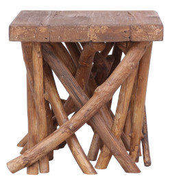 Table basse en rondin 40x40x40 cm Bois solide