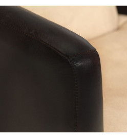 Fauteuil Brun roux et noir Cuir véritable