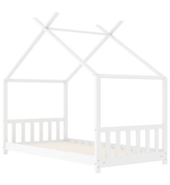 Cadre de lit d'enfant Blanc Bois de pin massif 80x160 cm