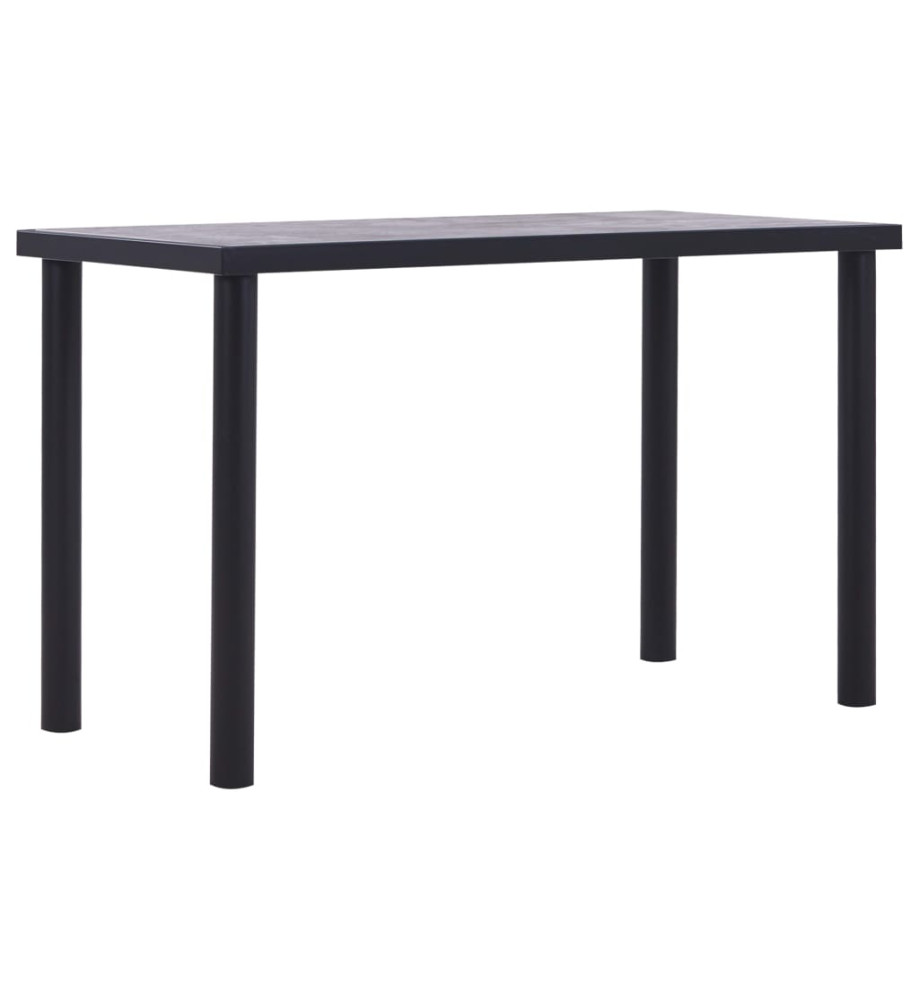 Table de salle à manger Noir et gris béton 120x60x75 cm MDF