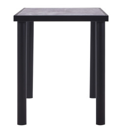 Table de salle à manger Noir et gris béton 120x60x75 cm MDF