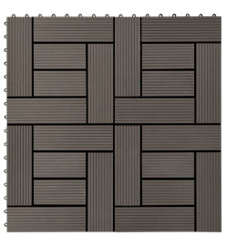 Carreaux de terrasse 22 pcs 30 x 30 cm 2 m² WPC Marron foncé