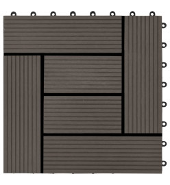 Carreaux de terrasse 22 pcs 30 x 30 cm 2 m² WPC Marron foncé