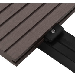 Panneaux de terrasse solides WPC 10 m² 4 m Marron foncé