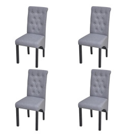 Chaises à manger lot de 4 gris clair tissu