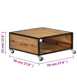 Table basse 70x70x32 cm Bois solide d'acacia