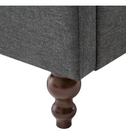 Canapé Chesterfield à 3 places Revêtement en tissu Gris foncé