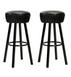 Chaises de bar lot de 2 noir similicuir