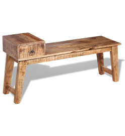 Banc avec tiroir Bois de manguier massif 120 x 36 x 60 cm