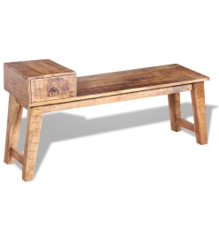 Banc avec tiroir Bois de manguier massif 120 x 36 x 60 cm