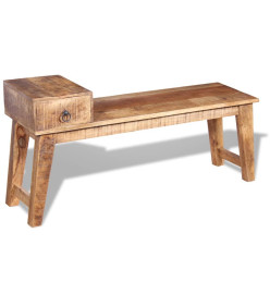 Banc avec tiroir Bois de manguier massif 120 x 36 x 60 cm