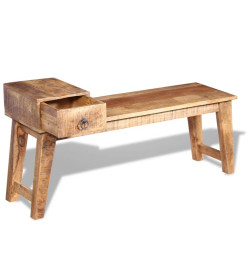 Banc avec tiroir Bois de manguier massif 120 x 36 x 60 cm