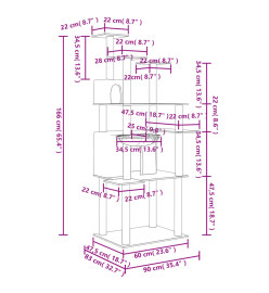Arbre à chat avec griffoirs en sisal Crème 166 cm
