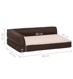 Matelas de lit ergonomique de chien 60x42 cm Polaire aspect lin