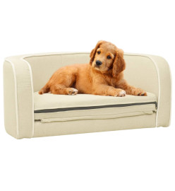 Canapé pliable pour chien Crème 76x71x30 cm Coussin lavable