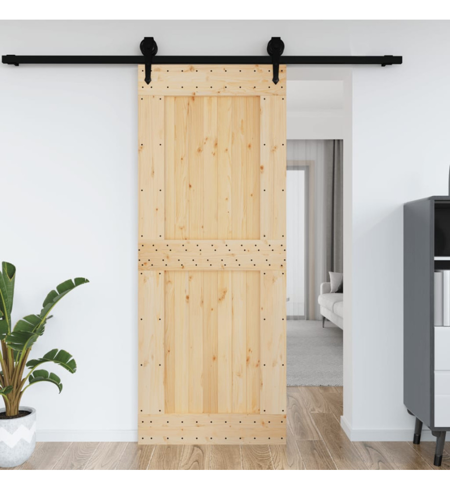 Porte 90x210 cm bois massif de pin