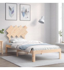 Cadre de lit avec tête de lit 90x200 cm bois massif