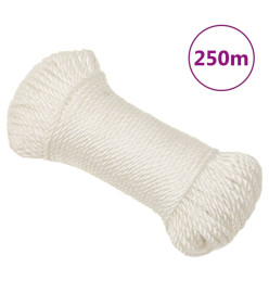 Corde de travail Blanc 6 mm 250 m polypropylène