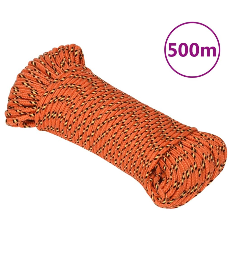 Corde de bateau Orange 3 mm 500 m Polypropylène