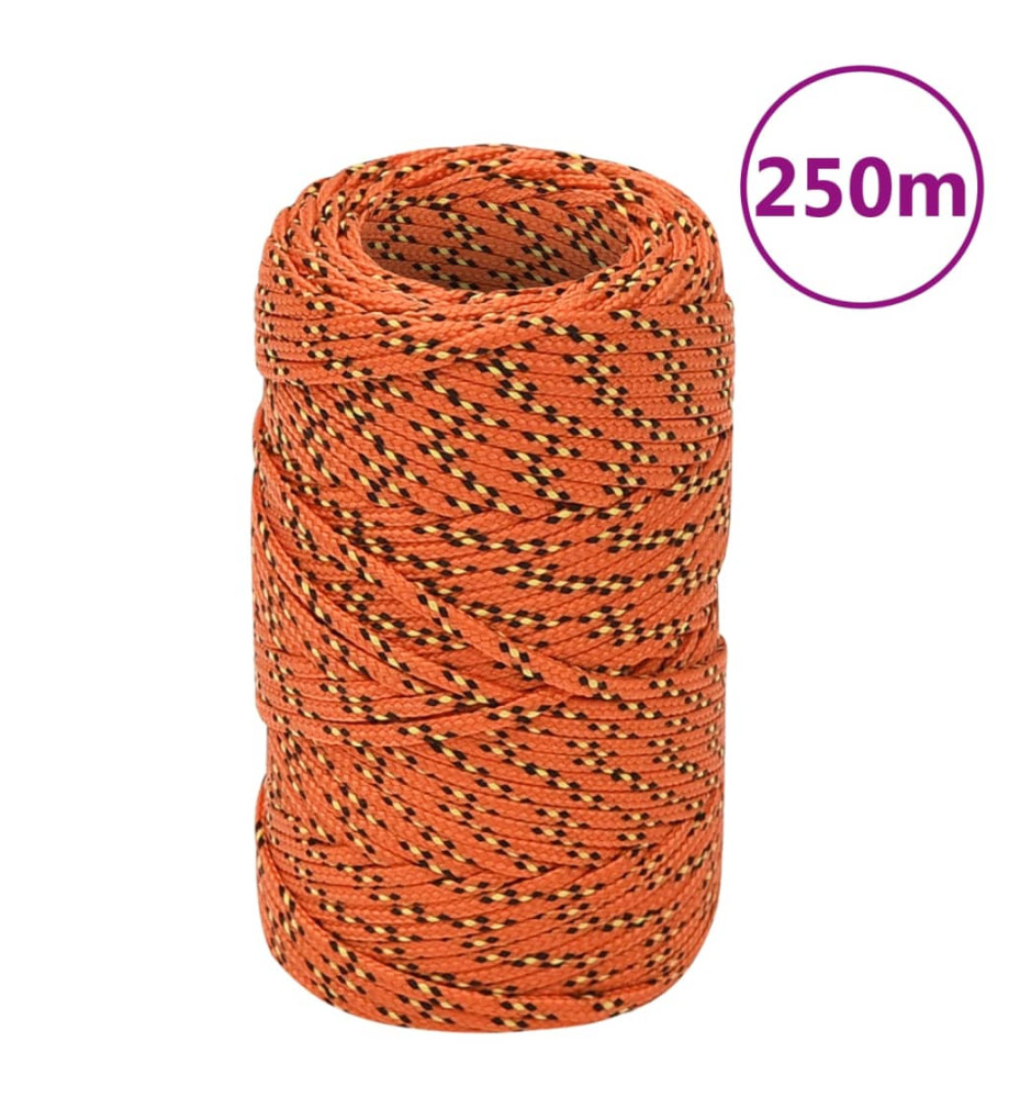 Corde de bateau Orange 2 mm 250 m Polypropylène