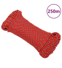 Corde de bateau Rouge 4 mm 250 m Polypropylène