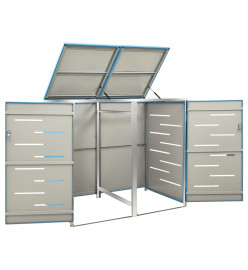 Abri pour deux poubelles 138x77,5x115,5 cm Inox