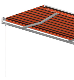 Auvent manuel rétractable avec poteaux 4,5x3,5 m Orange marron