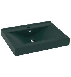 Lavabo avec trou de robinet Vert foncé mat 60x46 cm Céramique