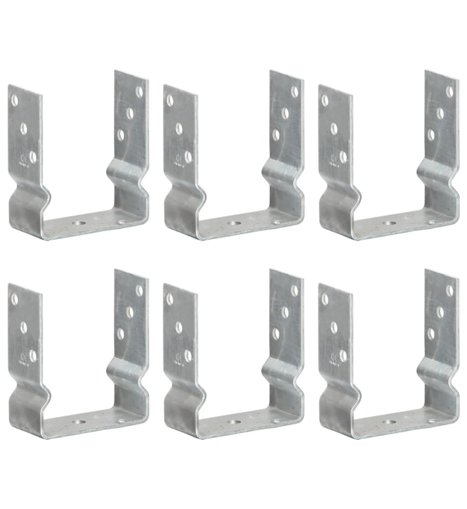 Piquets de clôture 6 pcs Argenté 12x6x15 cm Acier galvanisé