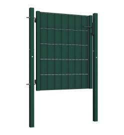 Portail de clôture PVC et acier 100x101 cm Vert