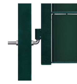 Portail de clôture PVC et acier 100x101 cm Vert