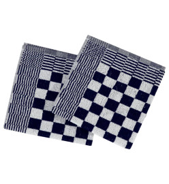 Ensemble de serviettes 10 pcs bleu et blanc coton