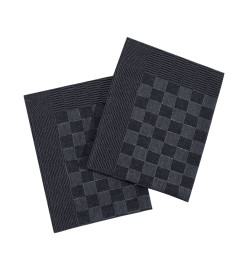 Serviettes de cuisine 10 pcs noir et gris 50x70 cm coton