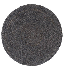 Napperons 4 pcs Gris foncé Plain 38 cm Rond Jute