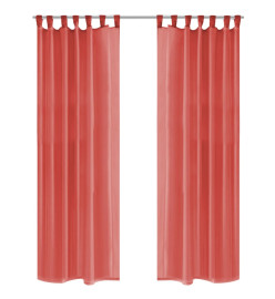 Rideau occultant 2 pcs Voile 140 x 225 cm Rouge