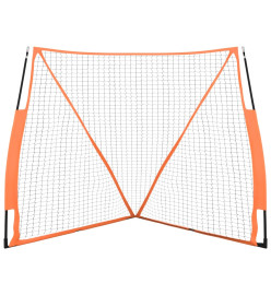 Filet de baseball portable orange et noir 183x182x183 cm