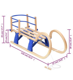 Traîneau pliable avec dossier 110 cm Contreplaqué