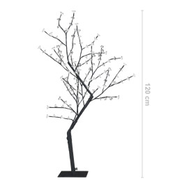 Sapin de Noël 128 LED blanc chaud Cerisier en fleurs 120 cm