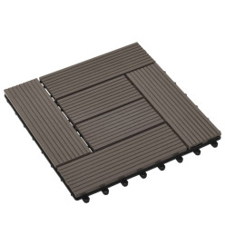 Carreau de terrasse 11 pcs WPC 30 x 30 cm 1 m² Marron foncé